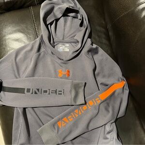 Under Armour Charcoal and Neon Orange Hoodie youth X-LG